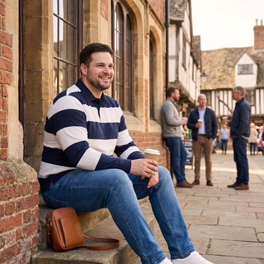 Big Men's Striped Rugby