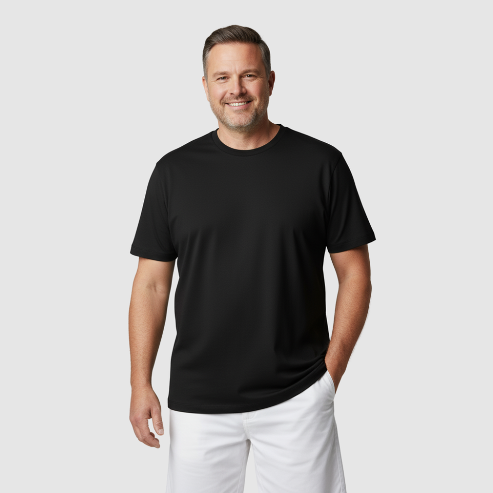 Big Men's Plus Sized Cotton Jersey Workout Tee – Ron Bennett Big Men's ...