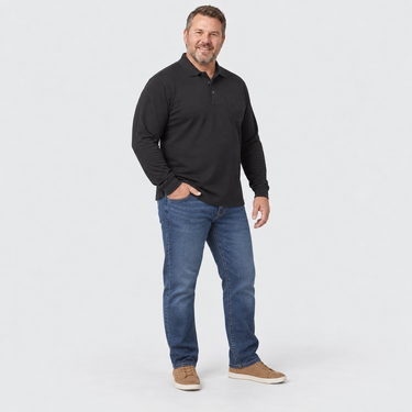 Big Men's Long Sleeve Pocket Polo