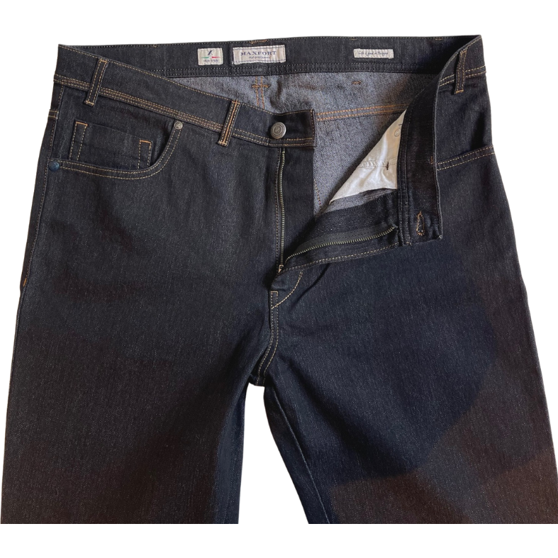 Maxitalia Navy Stretch Denim 5 Pocket Jean