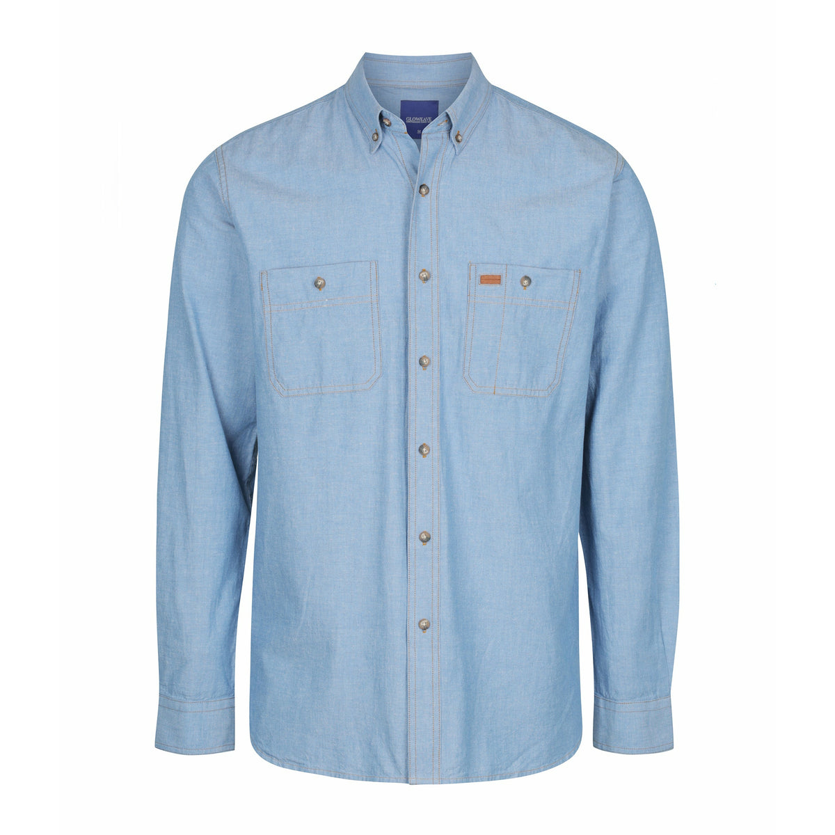 Gloweave Classic Long Sleeve Chambray Shirt in Blue