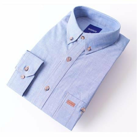 Gloweave Classic Long Sleeve Chambray Shirt in Blue