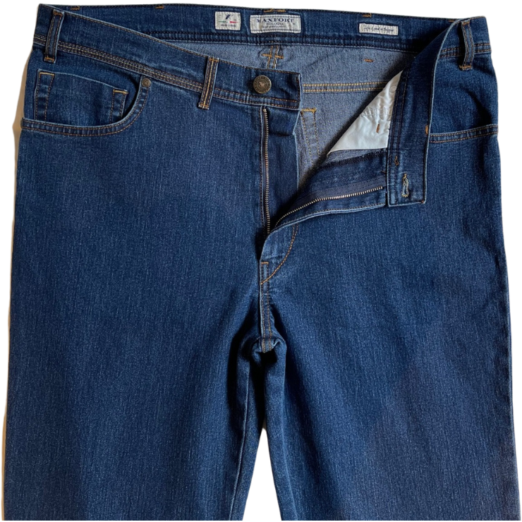 Maxitalia Blue Stretch Denim 5 Pocket Jean