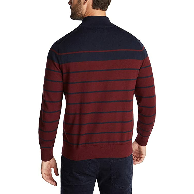 Nautica Navtech Quarter-Zip Striped Sweater