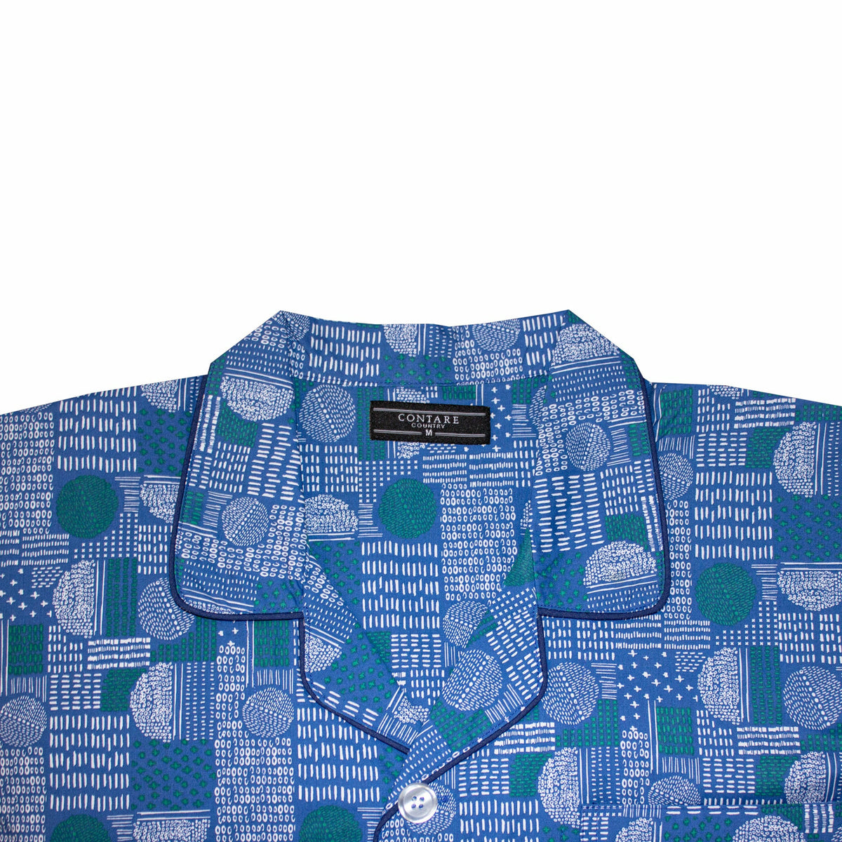 Contare Blue Patch Cotton Rich Short PJs Set