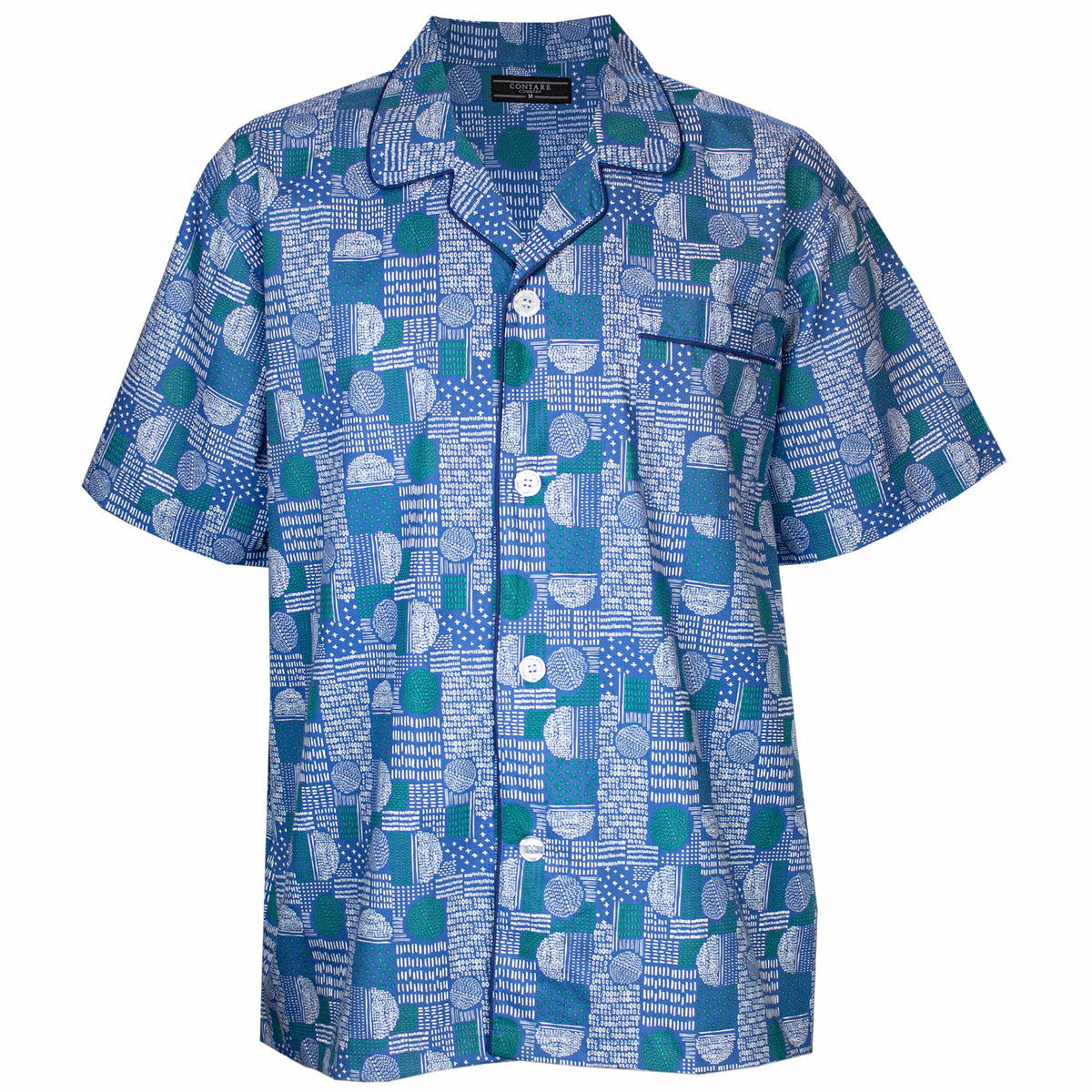 Contare Blue Patch Cotton Rich Short PJs Set