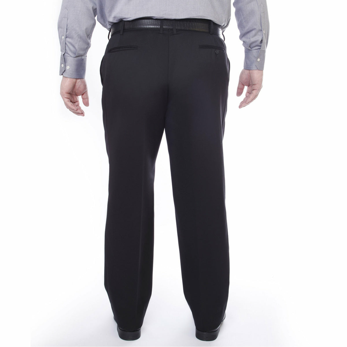 City Club Diplomat Wool Blend Washable Trousers in Black - Big Mens Clothing by Ron Bennett