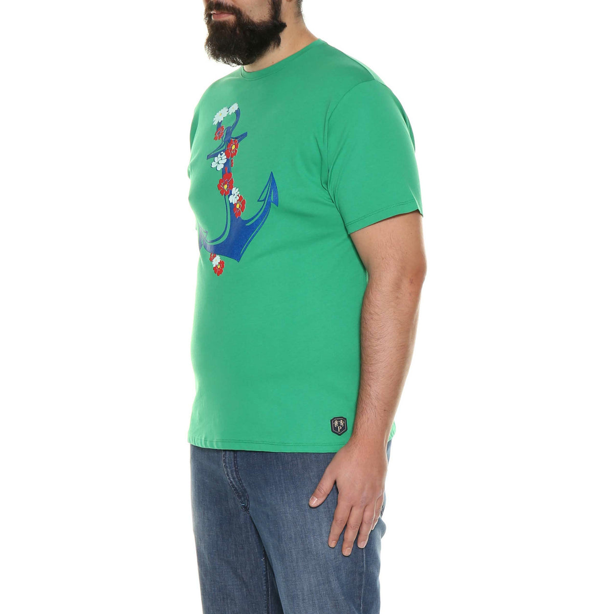 Maxitalia Anchor Print Cotton T-Shirt