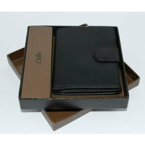 Morten Black Leather Fold Wallet in Gift Box