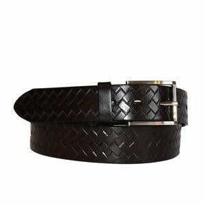 Gabriel Dark Brown Leather Textured Belt 34mm wide