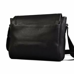 Jax Black Faux Leather Messenger Bag