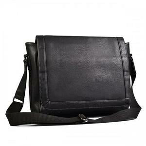 Jax Black Faux Leather Messenger Bag