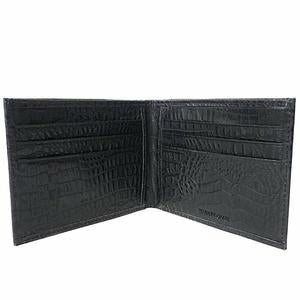 Kendrick Black Leather Crocodile Wallet