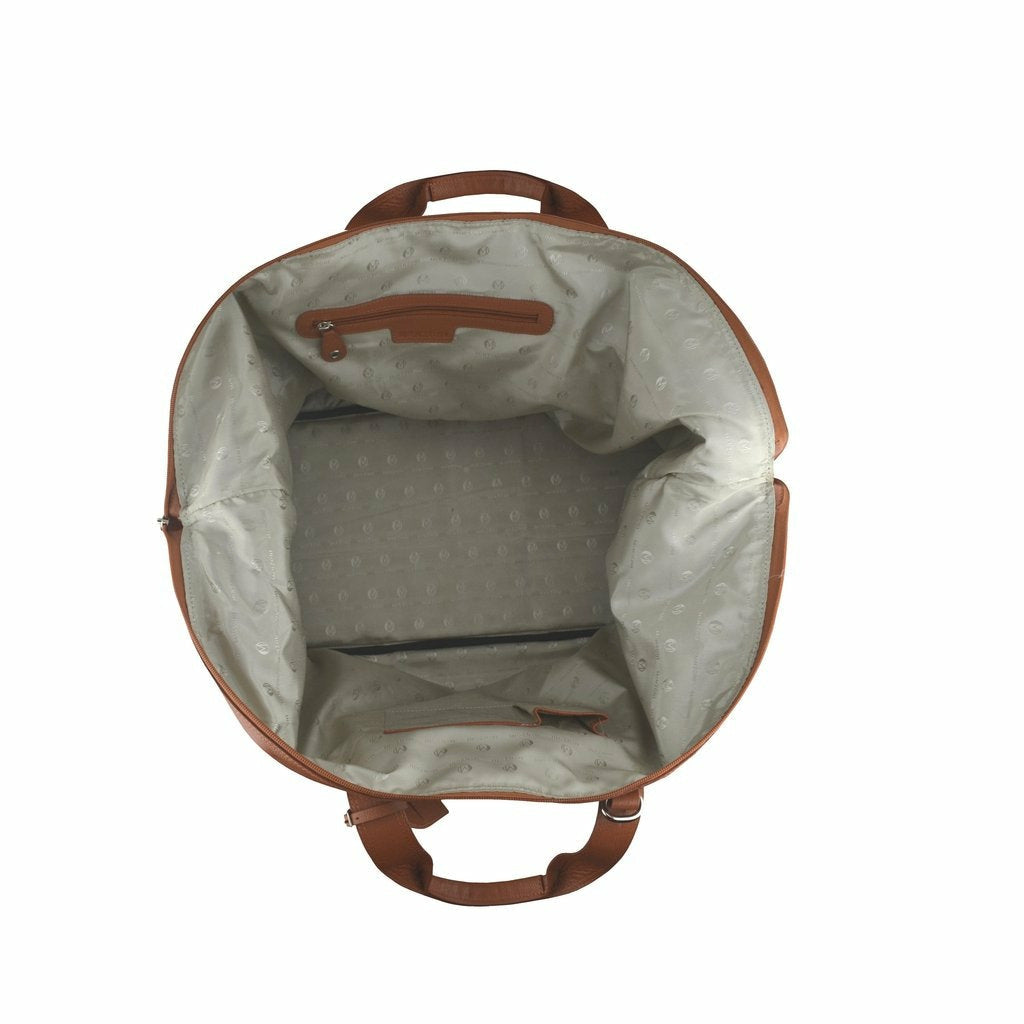 Tan Leather Overnighter