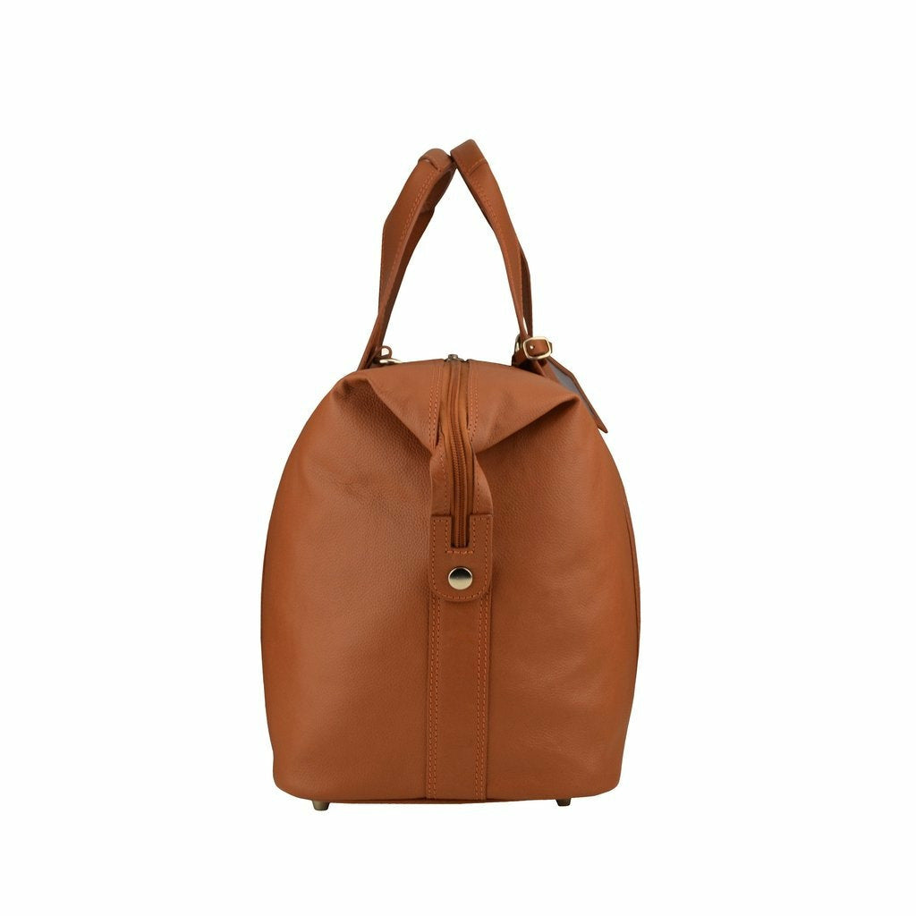 Tan Leather Overnighter