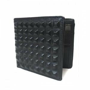 Lachlan Black Genuine Leather Spike Wallet in Gift Box