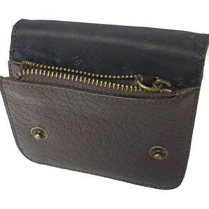 Morris Brown Genuine Leather Flip Wallet with Zip Pocket