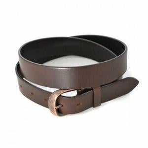 Pedro - Mens Brown Leather belt with Antique Copper Buckle