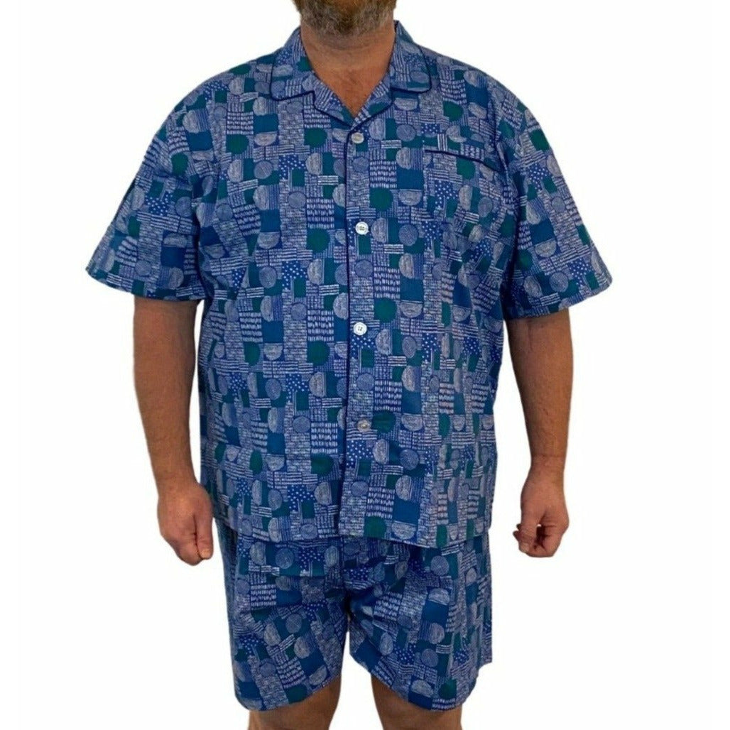 Contare Blue Patch Cotton Rich Short PJs Set