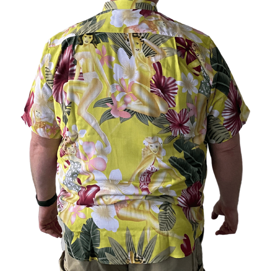 Maxitalia Printed Floral Short Sleeve Shirt in Yellow