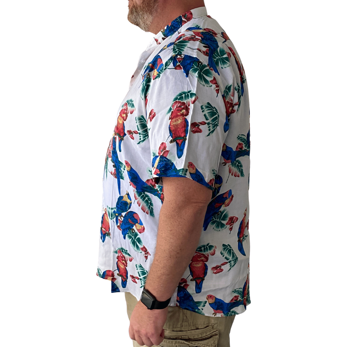 Maxitalia Printed Floral Short Sleeve Shirt in White