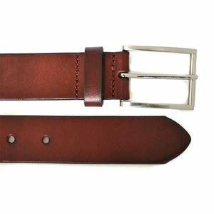 Stavros Chocolate Leather Dress 32mm Belt