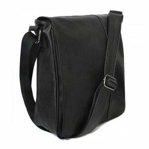 Tatum Black Faux Leather Messenger Bag