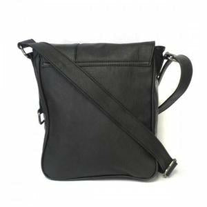 Tatum Black Faux Leather Messenger Bag