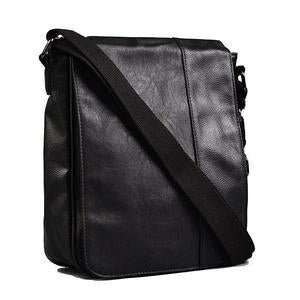 Tatum Black Faux Leather Messenger Bag