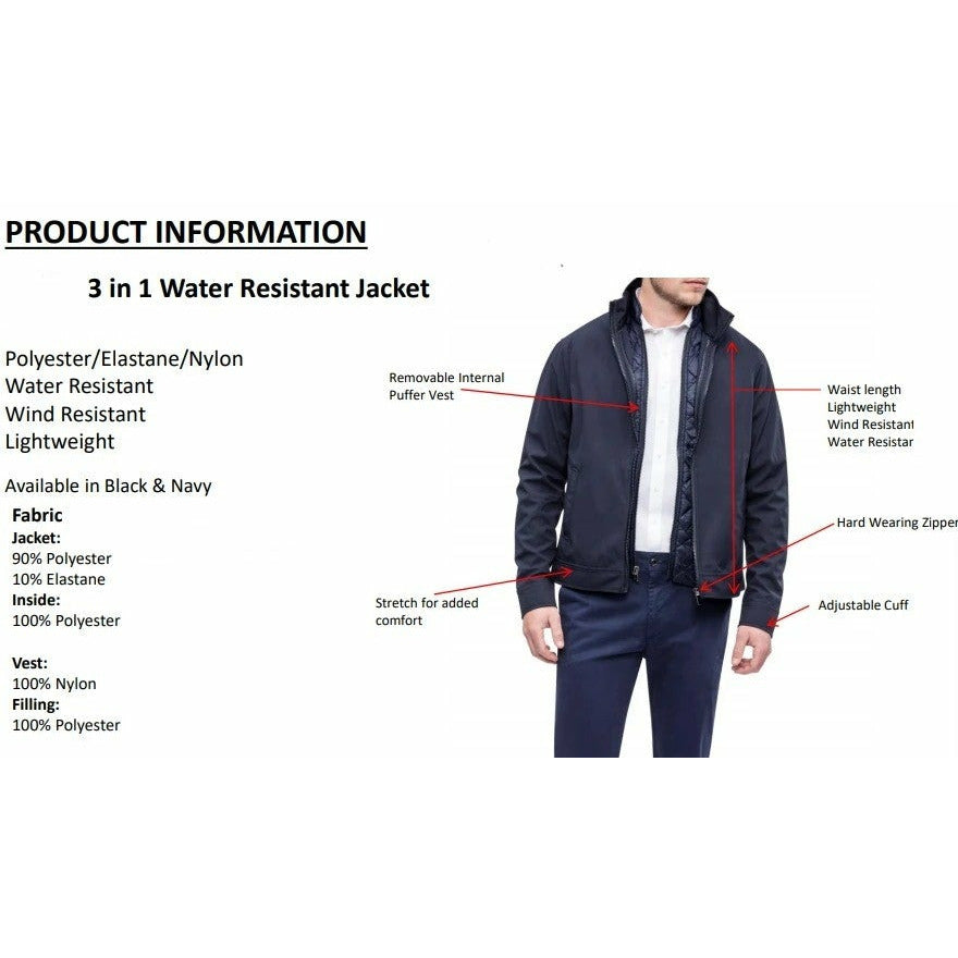 Van Heusen Water Resistant Jacket with Removable Puffer Vest