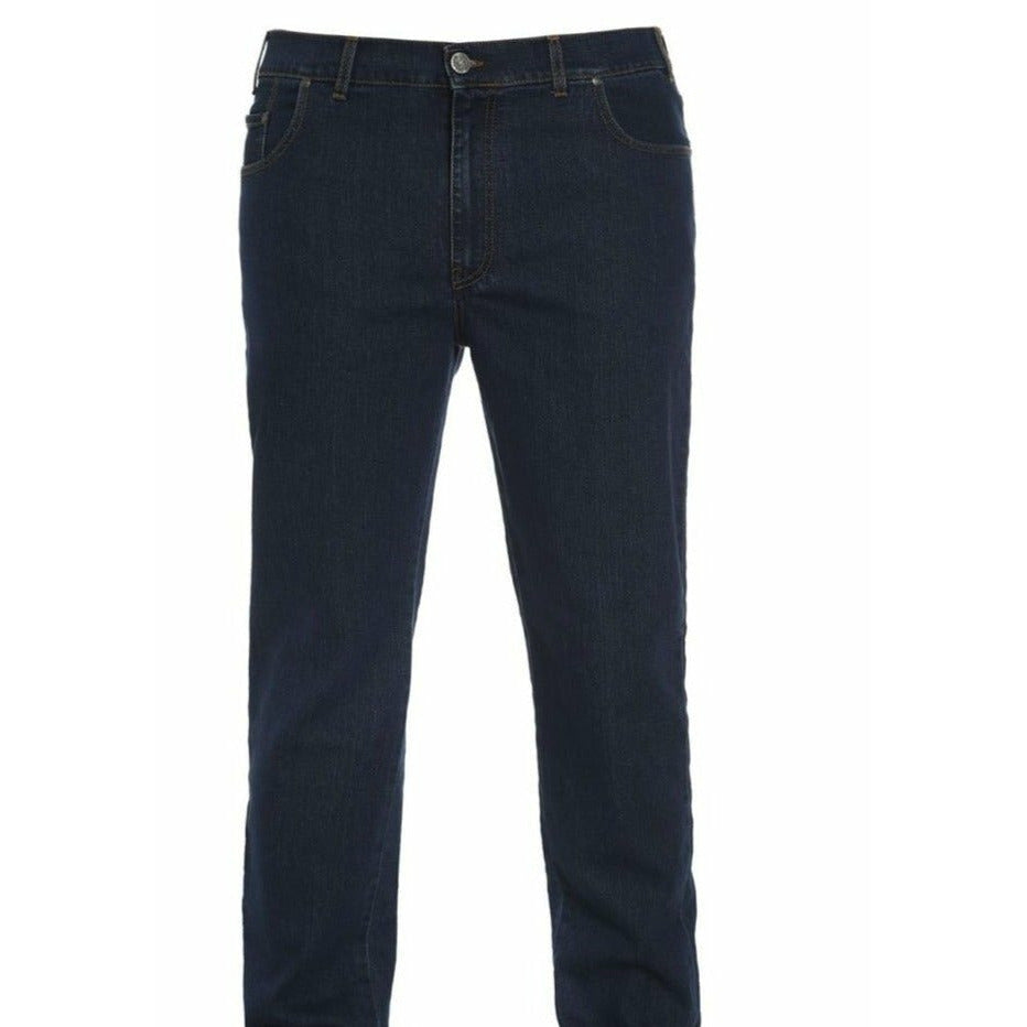Maxitalia Navy Stretch Denim 5 Pocket Jean