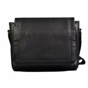 Jax Black Faux Leather Messenger Bag