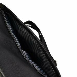 Jax Black Faux Leather Messenger Bag